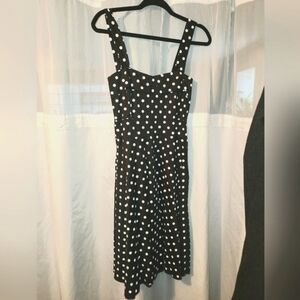 Black White Polka Dot Stretchy Dress by Sara